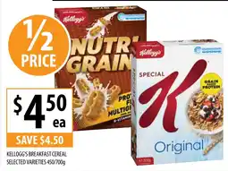 Supabarn Kellogg's breakfast cereal selected varieties offer