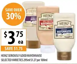 Supabarn Heinz seriously good mayonnaise selected varieties offer