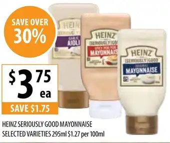 Supabarn Heinz seriously good mayonnaise selected varieties offer