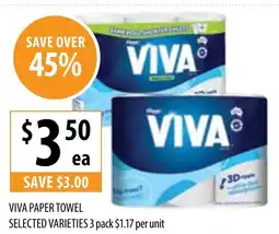 Supabarn VIVA PAPER TOWEL SELECTED VARIETIES offer