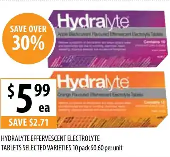 Supabarn Hydralyte effervescent electrolyte tablets selected varieties offer