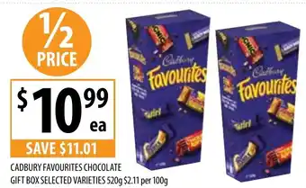 Supabarn Cadbury favourites chocolate gift box selected varieties offer