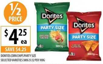 Supabarn Doritos corn chips party size selected varieties offer