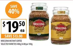 Supabarn Moccona instant coffee selected varieties offer