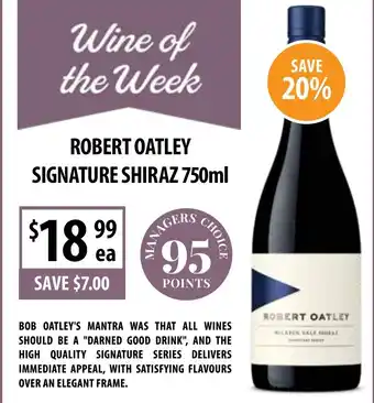 Supabarn ROBERT OATLEY SIGNATURE SHIRAZ offer