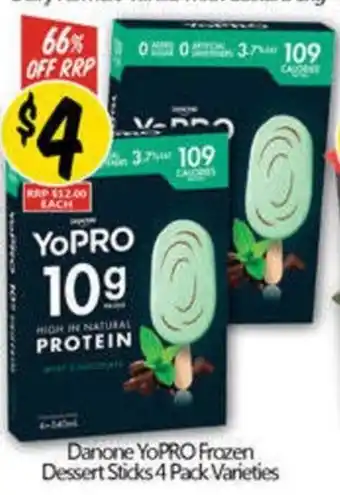 NQR Danone YoPRO Frozen Dessert Sticks  Varieties offer