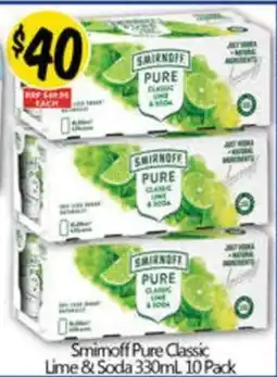 NQR Smimoff Pure Classic Lime & Soda offer