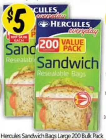 NQR Hercules Sandwich Bags Large offer