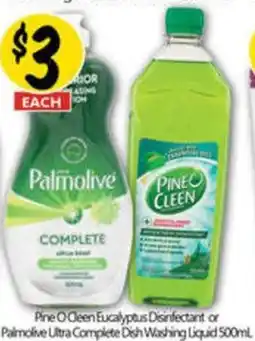 NQR Pine O Geen Eucalyptus Disinfectant or o Palmolive Ultra Complete Dish Washing Liquid offer