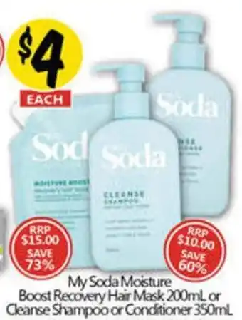 NQR My Soda Moisture Boost Recovery Hair Mask Cleanse Shampoo or Conditioner offer