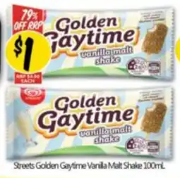 NQR Streets Golden Gaytime Vanilla Malt Shake offer