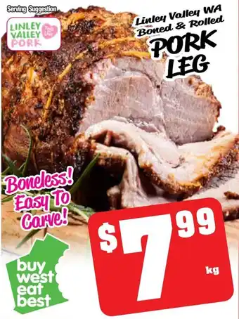 Farmer Jack's Linley valley wa boned & rolled pork leg offer