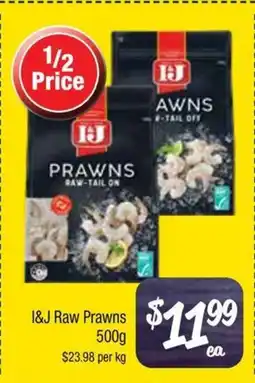 Farmer Jack's I&J Raw Prawns offer