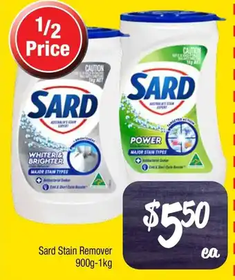 Farmer Jack's Sard Stain Remover offer