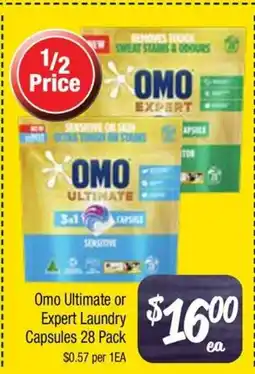 Farmer Jack's Omo Ultimate or Expert Laundry Capsules 28 Pack offer