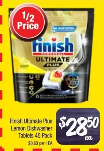 Farmer Jack's Finish Ultimate Plus Lemon Dishwasher Tablets offer