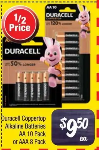 Farmer Jack's Duracell Coppertop Alkaline Batteries AA  or AAA offer