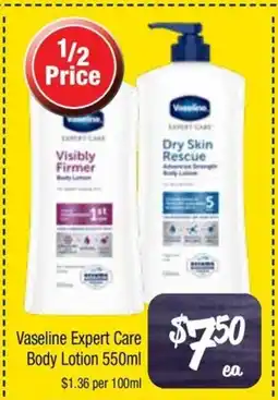 Farmer Jack's Vaseline Expert Care Body Lotion offer