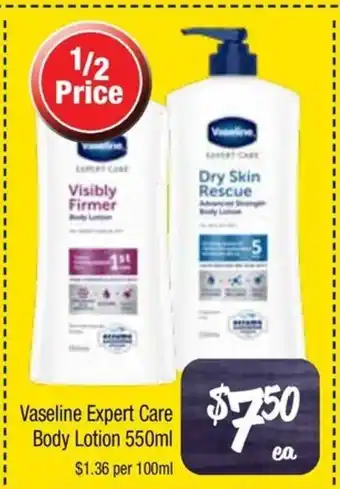 Farmer Jack's Vaseline Expert Care Body Lotion offer