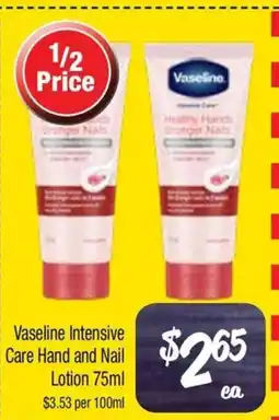 Farmer Jack's Vaseline Intensive Care Hand and Nail Lotion offer