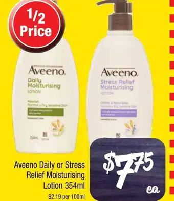 Farmer Jack's Aveeno Daily or Stress Relief Moisturising Lotion offer