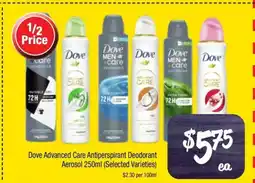 Farmer Jack's Dove Advanced Care Antiperspirant Deodorant Aerosol offer