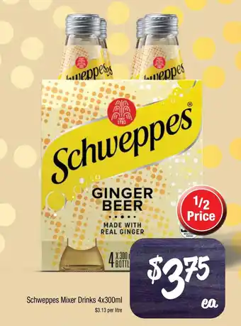 Farmer Jack's Schweppes Mixer Drinks 4x300ml offer