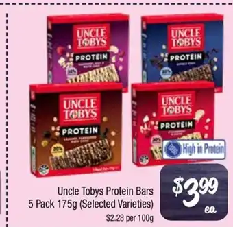 Farmer Jack's Uncle Tobys Protein Bars offer