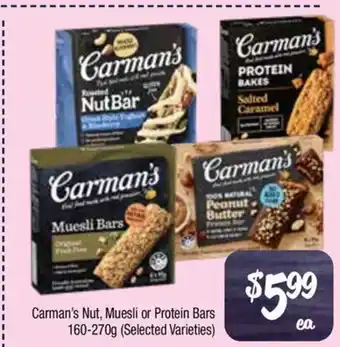 Farmer Jack's Carman's Nut, Muesli or Protein Bars offer