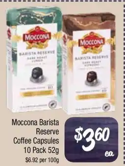 Farmer Jack's Moccona Barista Reserve Coffee Capsules offer