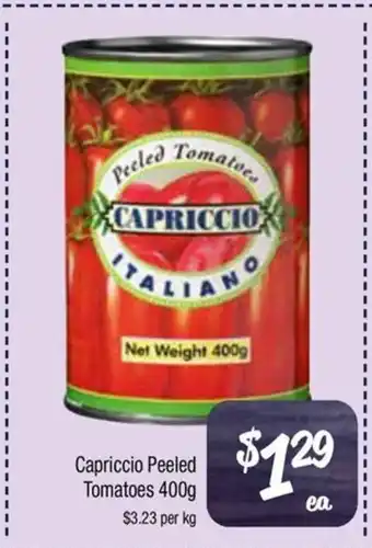 Farmer Jack's Capriccio Peeled Tomatoes offer