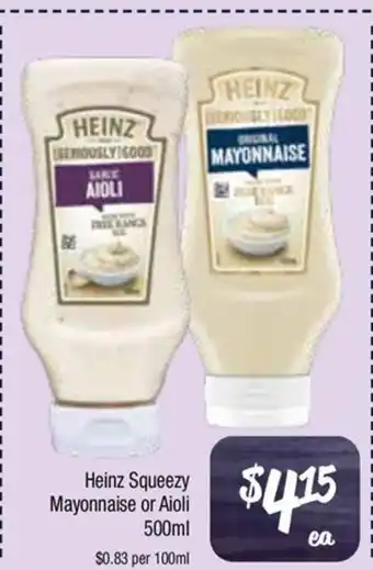 Farmer Jack's Heinz Squeezy Mayonnaise or Aioli offer