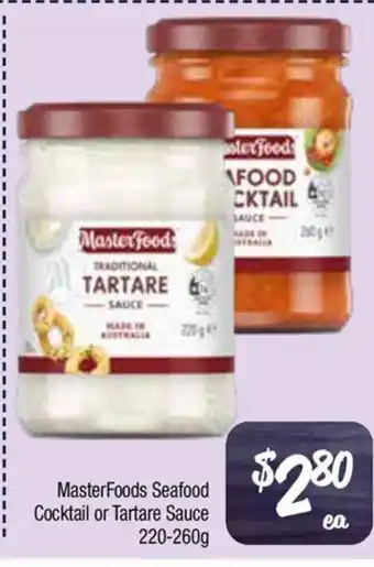 Farmer Jack's MasterFoods Seafood Cocktail or Tartare Sauce offer