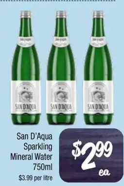 Farmer Jack's San D'Aqua Sparkling Mineral Water offer