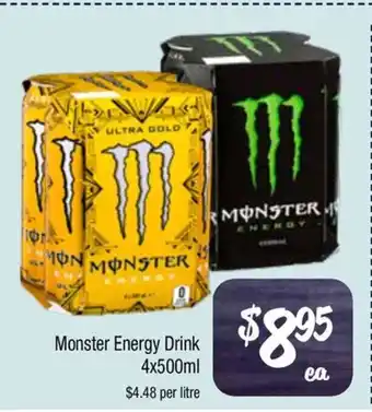 Farmer Jack's Monster Energy Drink 4x500ml offer