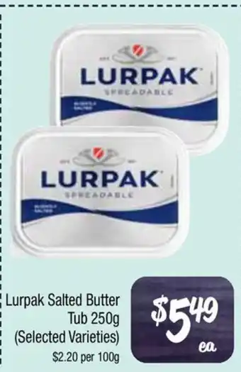 Farmer Jack's Lurpak Salted Butter Tub offer