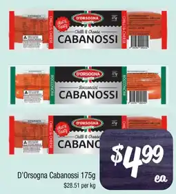 Farmer Jack's D'Orsogna Cabanossi offer