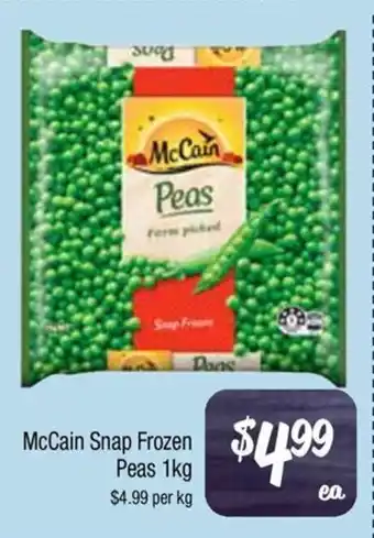 Farmer Jack's McCain Snap Frozen Peas offer