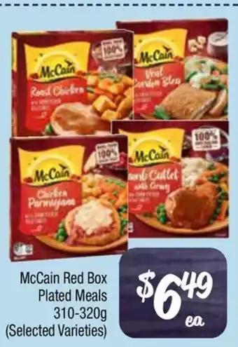 Farmer Jack's McCain Red Box Plated Meals 310-320g offer