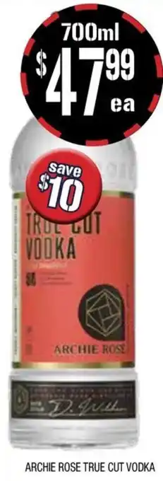 Farmer Jack's Archie rose true cut vodka offer