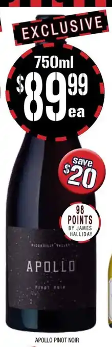 Farmer Jack's Apollo pinot noir offer