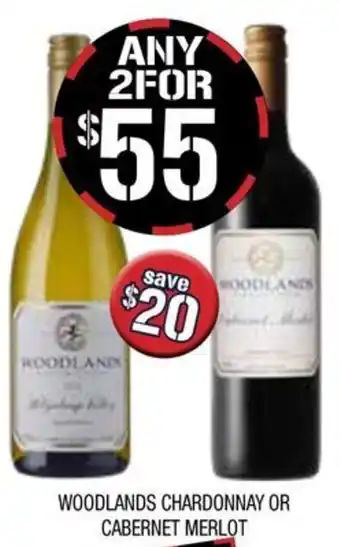 Farmer Jack's Woodlands chardonnay or cabernet merlot offer