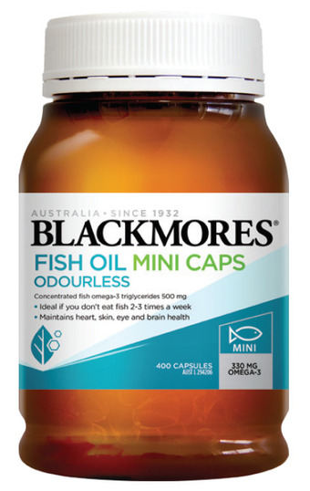 ePharmacy Blackmores fish oil mini caps odourless 400 capsules offer
