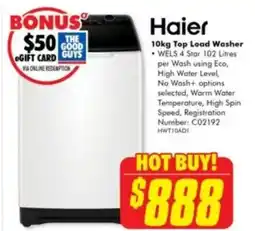 The Good Guys Top Load Washer offer