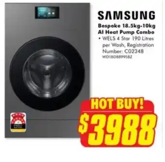 The Good Guys SAMSUNG Bespoke  Al Heat Pump Combo offer