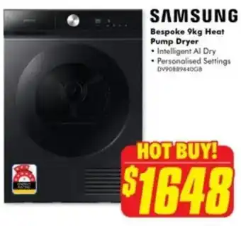 The Good Guys SAMSUNG Bespoke  Heat Pump Dryer offer