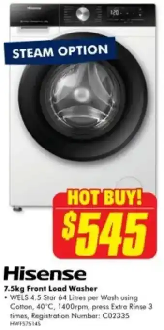 The Good Guys Hisense Front Load Washer offer