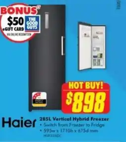 The Good Guys Vertical Hybrid Freezer offer