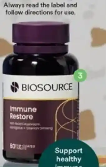 Priceline Biosource immune restore support healthy immune system function offer