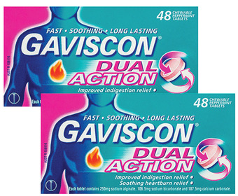 Gaviscon dual action peppermint 48 chewable tablets